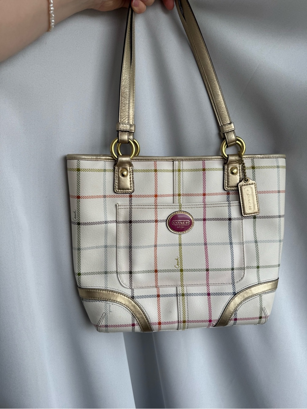 COACH Tattersall Tote Bag